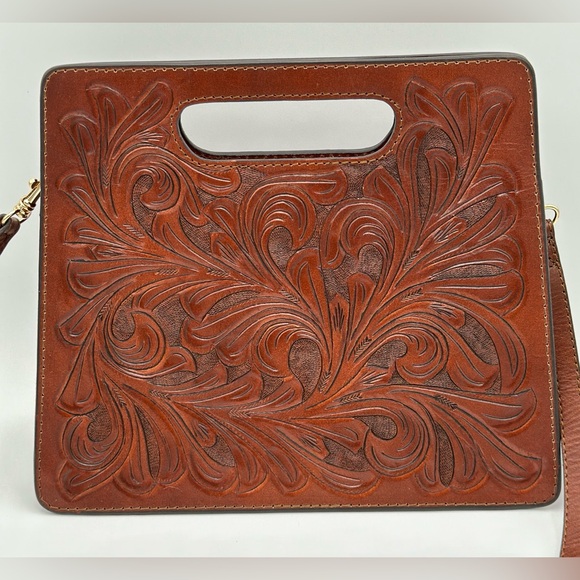 Hand tooled leather crossbody - Picture 2 of 5